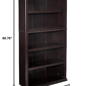 Sauder 5 Shelf Split Bookcase, Jamocha Wood finish