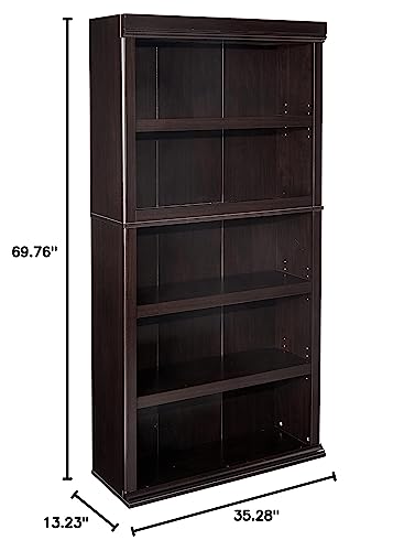 Sauder 5 Shelf Split Bookcase, Jamocha Wood finish