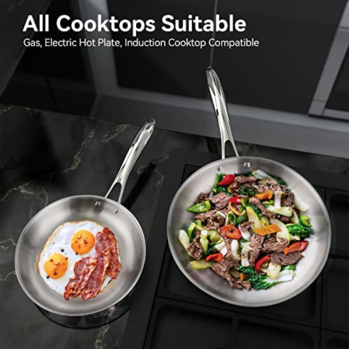 Duxtop Whole-Clad Tri-Ply Stainless Steel Induction Cookware Set, 10PC Kitchen Pots and Pans Set