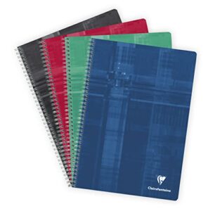 clairefontaine wirebound notebook - graph w/4 tabs 112 sheets - 8 1/4 x 11 3/4 - sold individually (assorted cover color chosen at random)