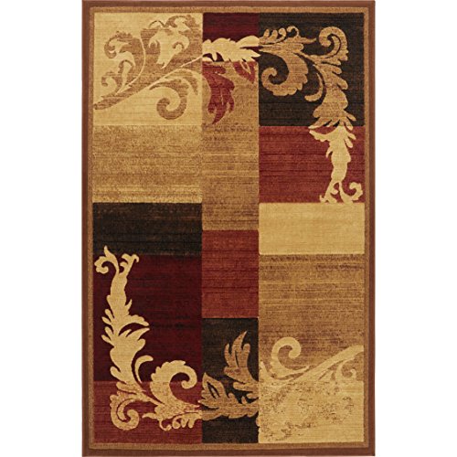 Home Dynamix Catalina Pierre Contemporary Scroll Area Rug, Brown/Red, 5'3"x7'2"