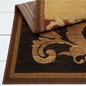 Home Dynamix Catalina Pierre Contemporary Scroll Area Rug, Brown/Red, 5'3"x7'2"