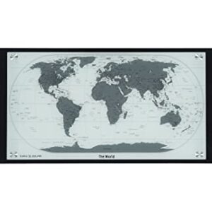 Powell World Map Printing Curved X-Sided Computer Desk, Chrome, 47-1/4" x 23-5/8" x 29-1/2" tall