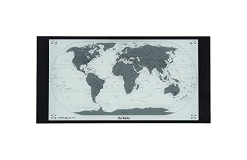 Powell World Map Printing Curved X-Sided Computer Desk, Chrome, 47-1/4" x 23-5/8" x 29-1/2" tall