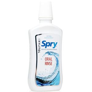 spry natural mouthwash dental defense oral rinse with xylitol, all-natural coolmint, 16 fl oz (pack of 2)