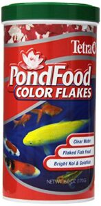 tetrapond pondfood color flakes, color-enhancing flaked fish food for small ponds, 6-ounce (77021)