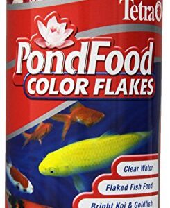 TetraPond PondFood Color Flakes, Color-Enhancing Flaked Fish Food For Small Ponds, 6-Ounce (77021)