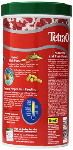 TetraPond PondFood Color Flakes, Color-Enhancing Flaked Fish Food For Small Ponds, 6-Ounce (77021)