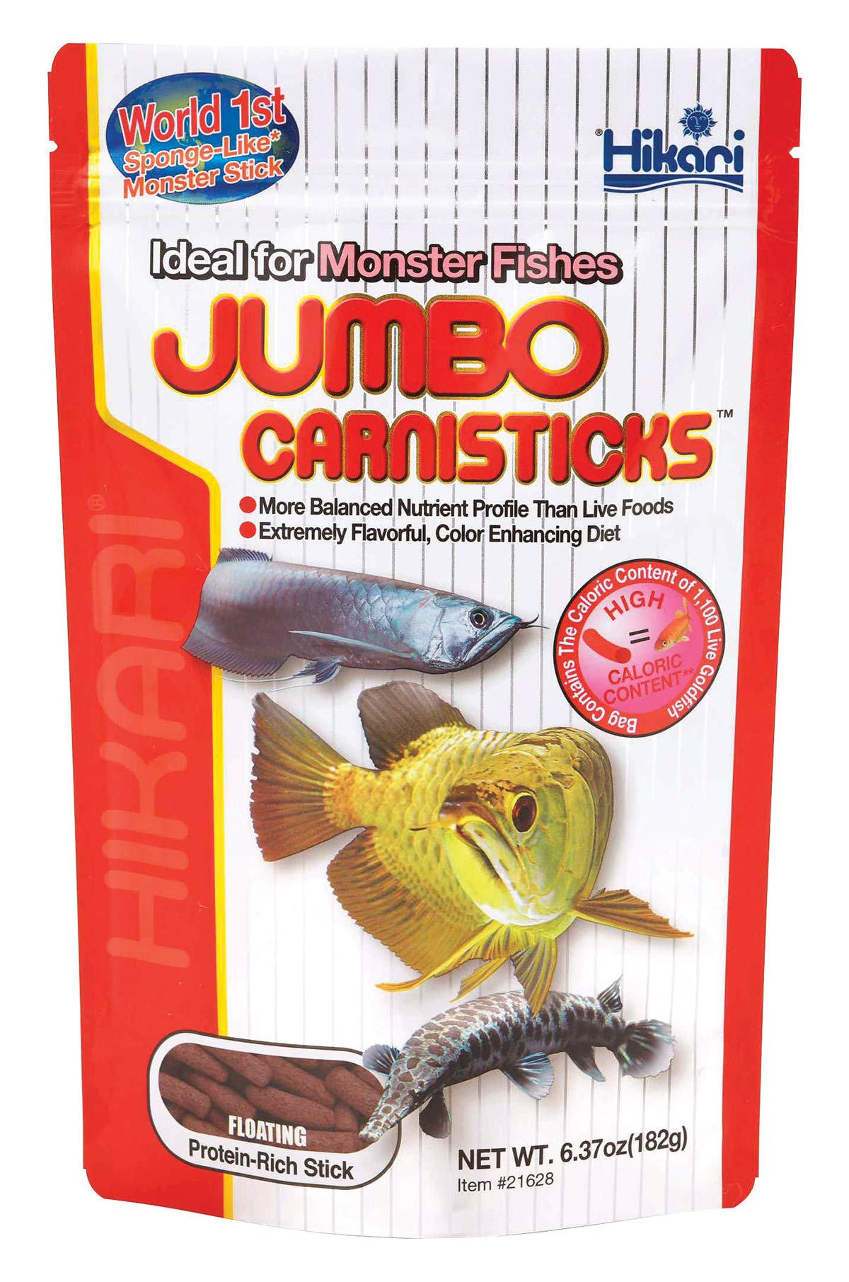 Hikari Tropical Jumbo Carnisticks Fish Food, 6.37 oz (182g)