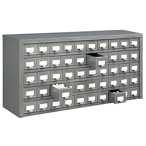 Global Industrial 50 Drawer Cabinet, Steel, 36x9x17-3/4