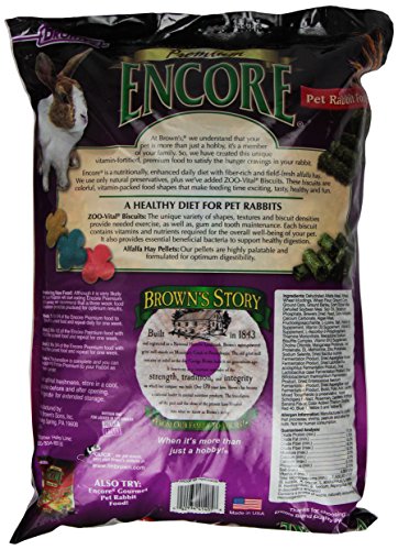 F.M. Brown'S Encore Premium Rabbit Pet Food, 10-Pound