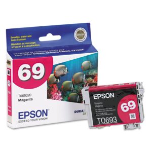 epson t069320 (69) durabrite ink cartridge (magenta) in retail packaging