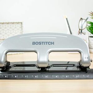 Bostitch Office EZ Squeeze 3-Hole Punch, 20 Sheet Capacity, Reduced Effort, No Jam Technology , Silver