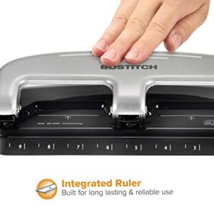 Bostitch Office EZ Squeeze 3-Hole Punch, 20 Sheet Capacity, Reduced Effort, No Jam Technology , Silver