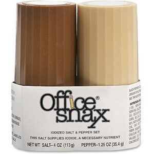 Office Snax OFX00057 Salt and Pepper Shaker Set, One 4-Ounce Salt Shaker and One 1.25-Ounce Pepper Shaker