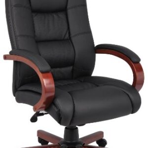 BOSS Office Products High Back Executive Wood Finished Chairs