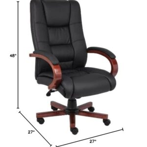 BOSS Office Products High Back Executive Wood Finished Chairs