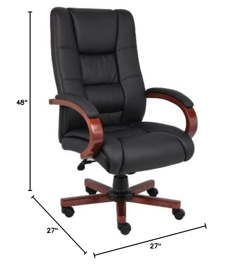 BOSS Office Products High Back Executive Wood Finished Chairs