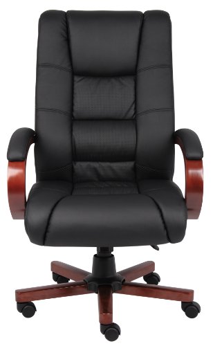 BOSS Office Products High Back Executive Wood Finished Chairs