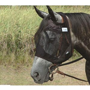 cashel quiet ride horse fly mask, black, horse