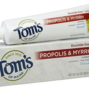 Tom's of Maine, Propolis & Myrrh Fluoride Free Toothpaste - Fennel, 5.5 Ounce