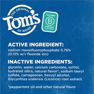 Tom's of Maine Natural Wicked Fresh! Fluoride Toothpaste, Cool Peppermint, 4.7 oz. (Packaging May Vary)