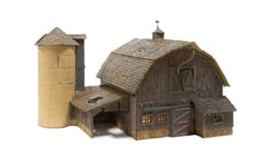 woodland scenics br5038 old weathered barn built & ready kit, ho scale