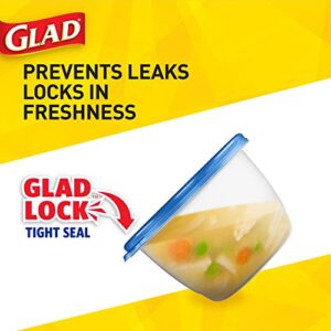 GladWare Deep Dish Food Storage Containers | Large Rectangle Food Storage, Food Containers Hold up to 64 Ounces of Food | Glad Containers with Glad Lock Tight Seal, 3 Count, Standard