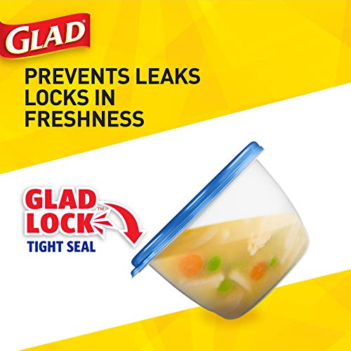 GladWare Deep Dish Food Storage Containers | Large Rectangle Food Storage, Food Containers Hold up to 64 Ounces of Food | Glad Containers with Glad Lock Tight Seal, 3 Count, Standard