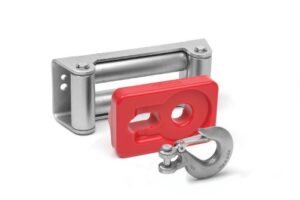 daystar, universal winch hook roller fairlead isolator, red, fits most 8k lb to 12.5k lb winches, ku70039re, made in america