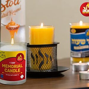 Ner Mitzvah Yahrzeit Memorial Candles - 1 Day Yahrzeit Candle - Yartzeit Candles 24 Hour Yom Kippur Jewish Candles in Glass Tumbler - 1 Pack