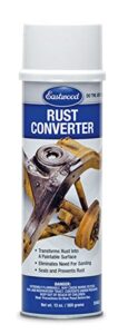 eastwood polymeric rust converter | convert metal rust into a protected primed surface | rust remover sealant & protection primer | ready to paint automotive undercoating | black 11 oz aerosol can