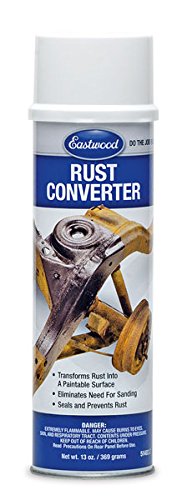 Eastwood Polymeric Rust Converter | Convert Metal Rust into a Protected Primed Surface | Rust Remover Sealant & Protection Primer | Ready to Paint Automotive Undercoating | Black 11 Oz Aerosol Can