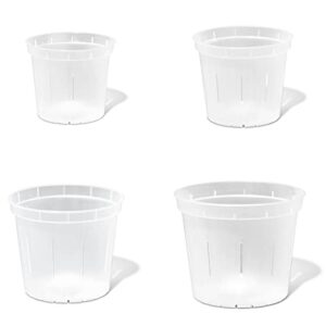 repotme orchid pots - 8 pack of slotted clear pots with holes, 3, 4, 5, 6 inch sizes for indoor/outdoor, ideal for repotting