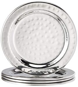 elegance hammered 4-inch stainless steel coasters, set of 4