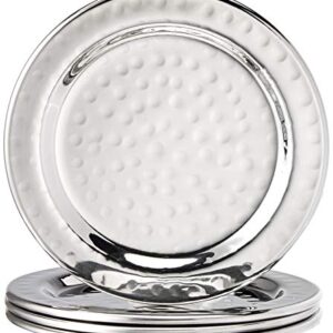 Elegance Hammered 4-Inch Stainless Steel Coasters, Set Of 4