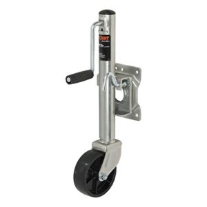 CURT 28100 Marine Boat Trailer Jack with 6-Inch Wheel, 1,000 lbs. 10-1/2 Inches Vertical Travel, Silver