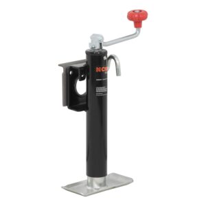 CURT 28300 Weld-On Bracket-Style Swivel Trailer Jack, 2,000 lbs. 10-1/2 Inches Vertical Travel, CARBIDE BLACK POWDER COAT