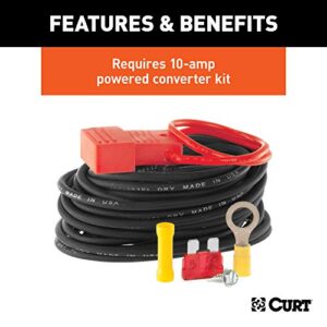 CURT 56190 Powered 3-to-2-Wire Splice-in Trailer Tail Light Converter, 4-Pin Wiring Harness , Black