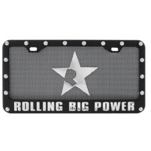 rbp rbp-121 black license frame and plate combo with mesh and star logo
