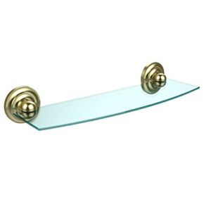 allied brass pqn-33/18-sbr prestige que collection 18 inch glass shelf, satin brass