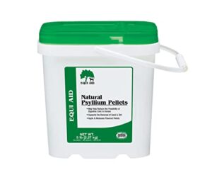farnam equi aid natural horse psyllium pellets supplement for horses, supports removal of sand & dirt from the ventral colon, 5 pound, 16 scoops