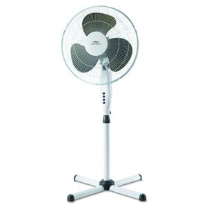 lakewood lsf1610c-bm white oscillating stand fan with x-base, 16-inch