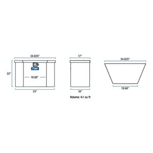 UWS TBV-34-BLK Black 34" Trailer Box with Beveled Insulated Lid