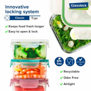 Square Tempered Glass Food Container 17-ounce/490ml RP523 - Glasslock Airtight Anti Spill