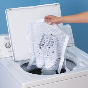 Household Essentials 135 Polyester Sneaker Wash and Dry Bag for Laundry Machines - White