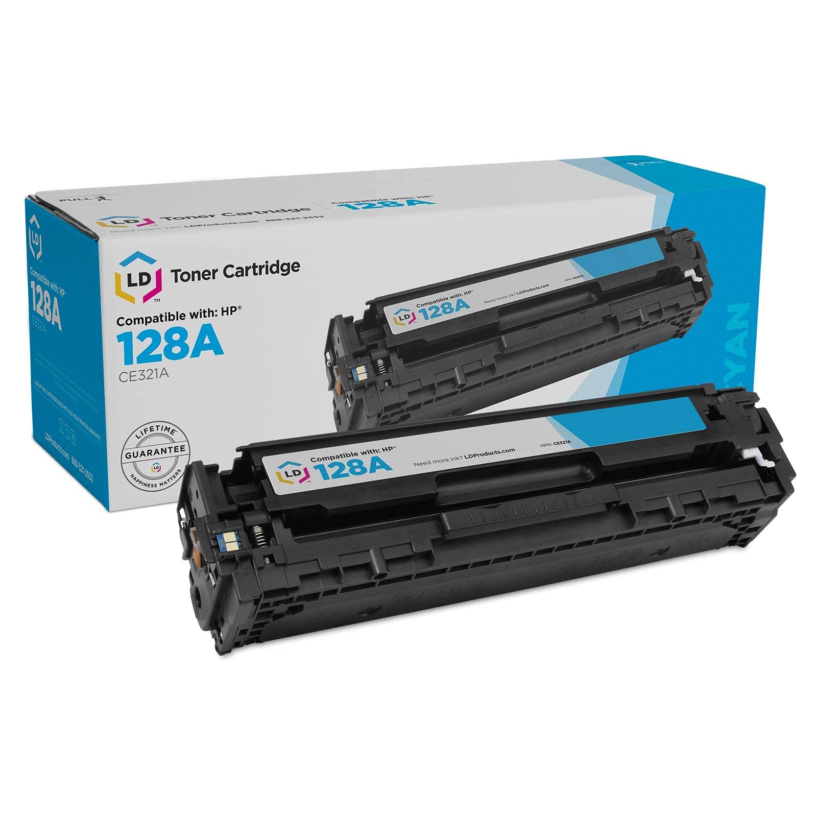 LD Remanufactured Toner Cartridge Replacement for HP 128A CE321A (Cyan)