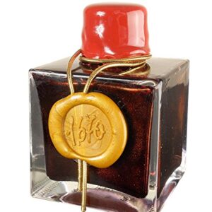 J. Herbin 1670 Anniversary Inks - Gold Sheen 50 ml Bottled - Rouge Hematite (Dark Red Ink)