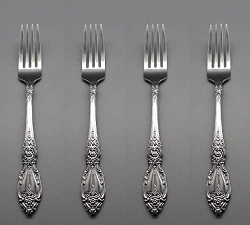 Oneida Wordsworth Set of 4 Dinner Forks, Silver