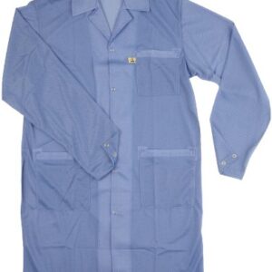 DESCO 73604 Polyester Statshield Smock Labcoat with Snaps, 40" Length, X-Large, Blue